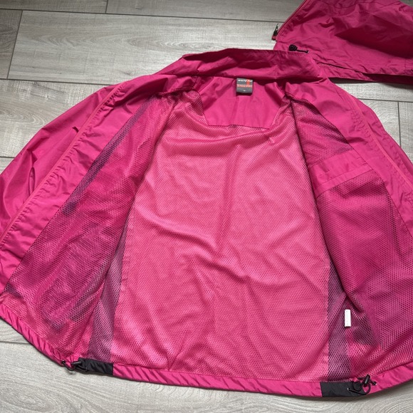 White PIA Extreme Sports Jacket 80s Retro Removable Hoodie Zipper Pockets pink - Picture 12 of 15